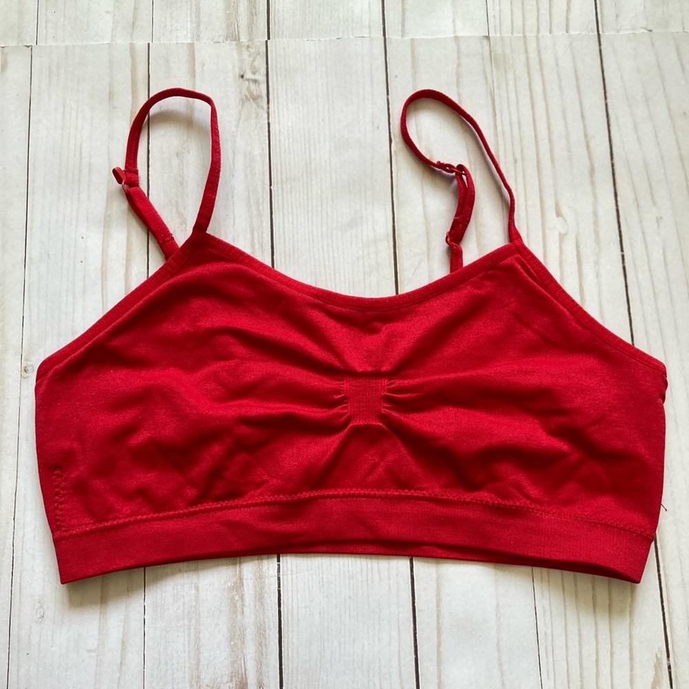 Vintage Y2K No Boundaries Red Sports Bra with Adjustable Straps